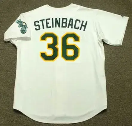 TERRY STEINBACH Oakland Athletics 1989 Home Majestic Baseball Throwback Jersey 