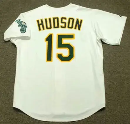 TIM HUDSON Oakland Athletics 2002 Home Majestic Baseball Throwback Jersey 