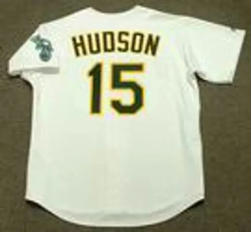 TIM HUDSON Oakland Athletics 2002 Home Majestic Baseball Throwback Jersey 