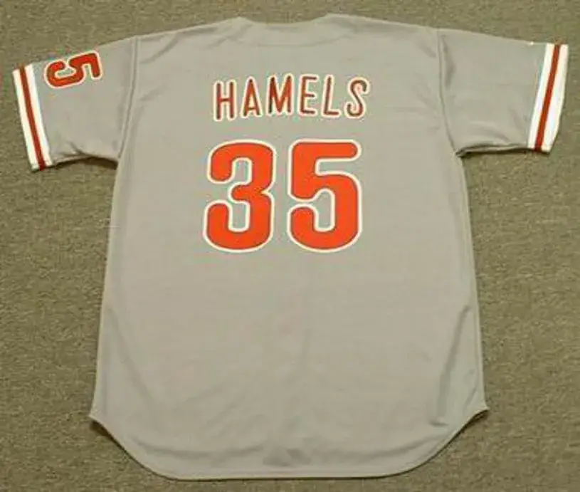COLE HAMELS Philadelphia Phillies 2008 Majestic Throwback Away Baseball Jersey 