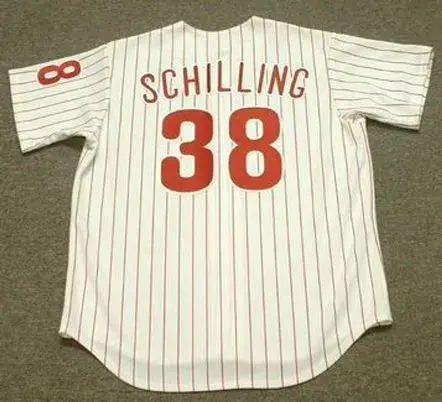 CURT SCHILLING Philadelphia Phillies 1993 Majestic Throwback Baseball Jersey 