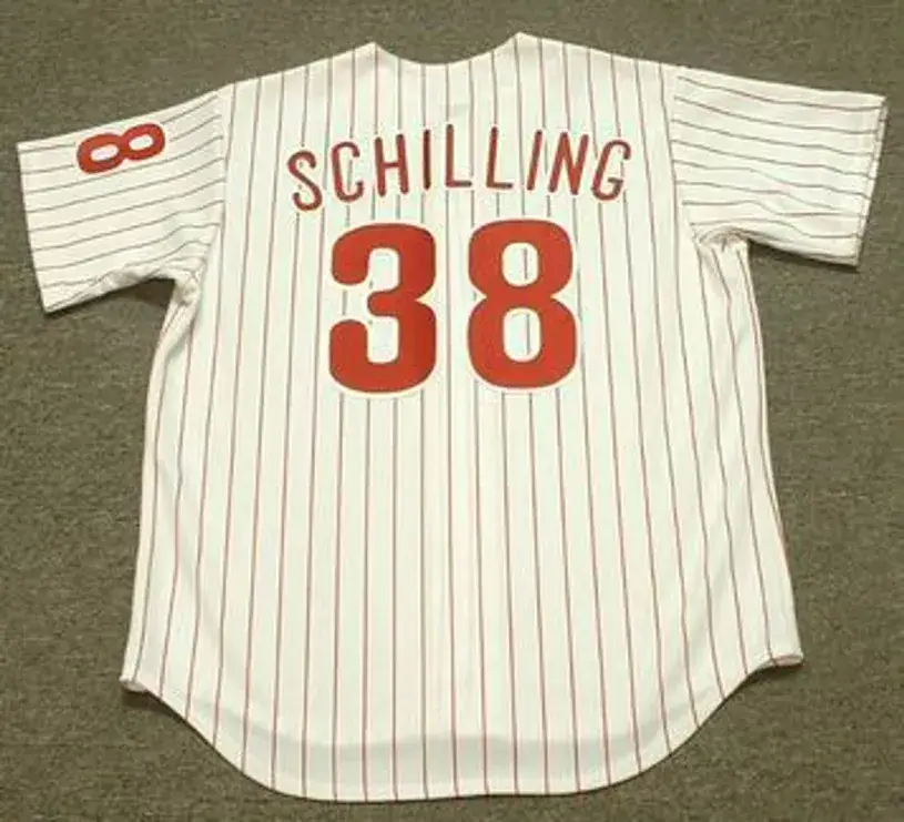 CURT SCHILLING Philadelphia Phillies 1993 Majestic Throwback Baseball Jersey 