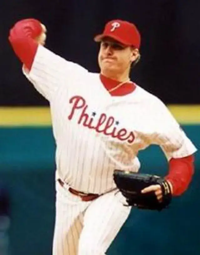 CURT SCHILLING Philadelphia Phillies 1993 Majestic Throwback Baseball Jersey 