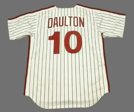 DARREN DAULTON Philadelphia Phillies 1990 Majestic Cooperstown Throwback Home Baseball Jersey 