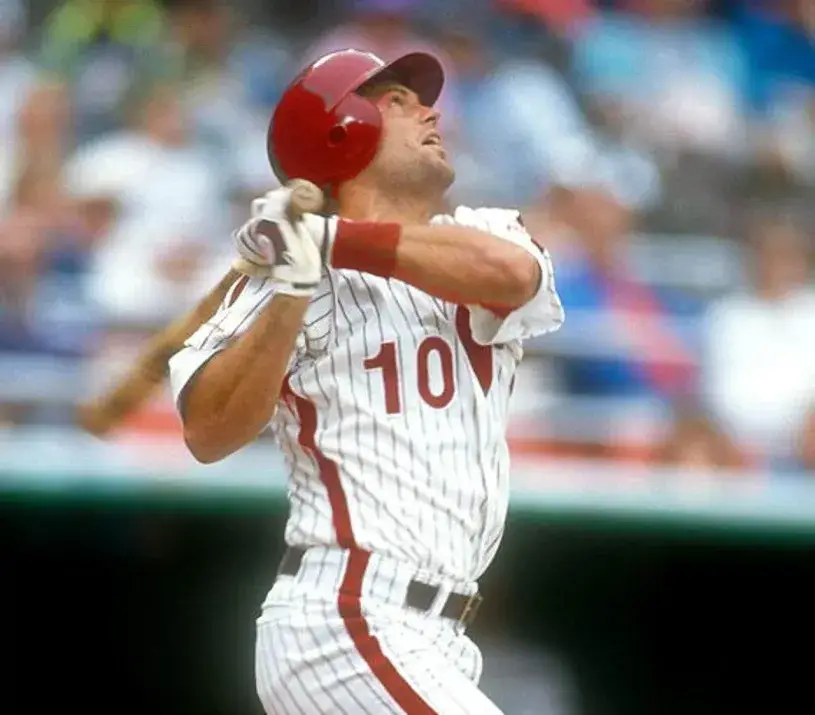 DARREN DAULTON Philadelphia Phillies 1990 Majestic Cooperstown Throwback Home Baseball Jersey 