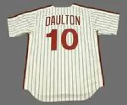 DARREN DAULTON Philadelphia Phillies 1990 Majestic Cooperstown Throwback Home Baseball Jersey 