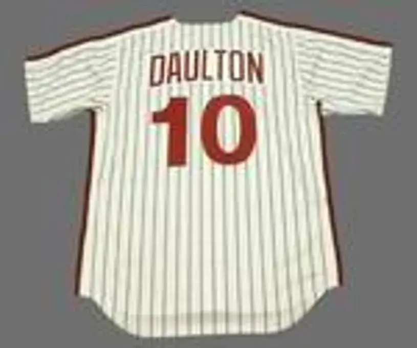 DARREN DAULTON Philadelphia Phillies 1990 Majestic Cooperstown Throwback Home Baseball Jersey 