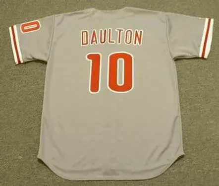 DARREN DAULTON Philadelphia Phillies 1993 Majestic Throwback Away Baseball Jersey 
