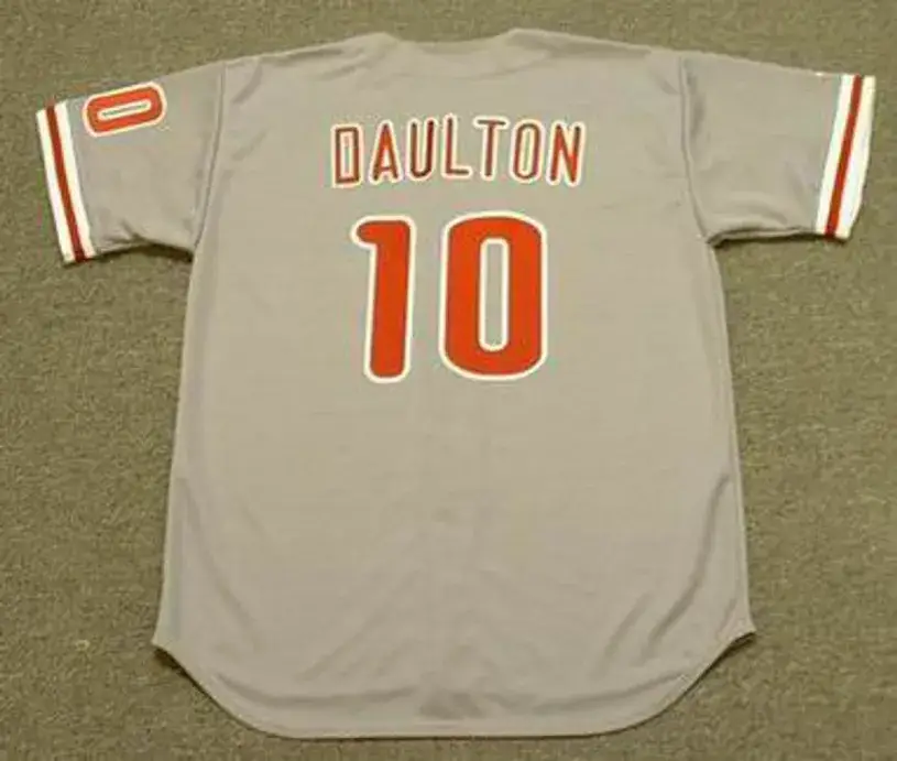 DARREN DAULTON Philadelphia Phillies 1993 Majestic Throwback Away Baseball Jersey 