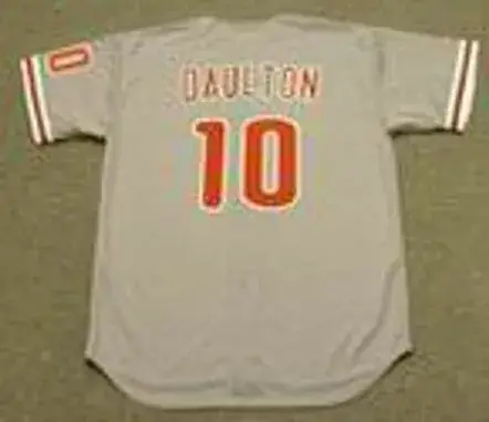 DARREN DAULTON Philadelphia Phillies 1993 Majestic Throwback Away Baseball Jersey 
