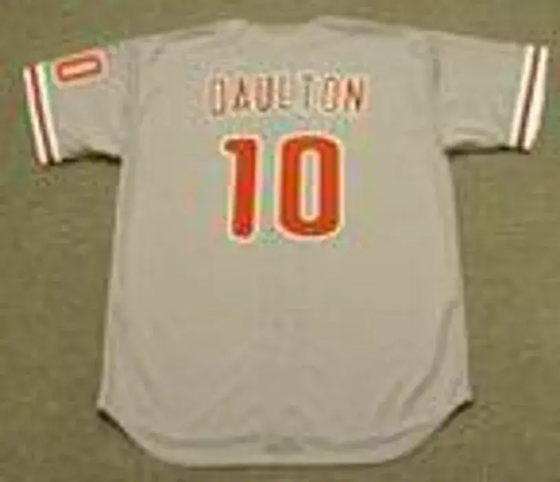 DARREN DAULTON Philadelphia Phillies 1993 Majestic Throwback Away Baseball Jersey 