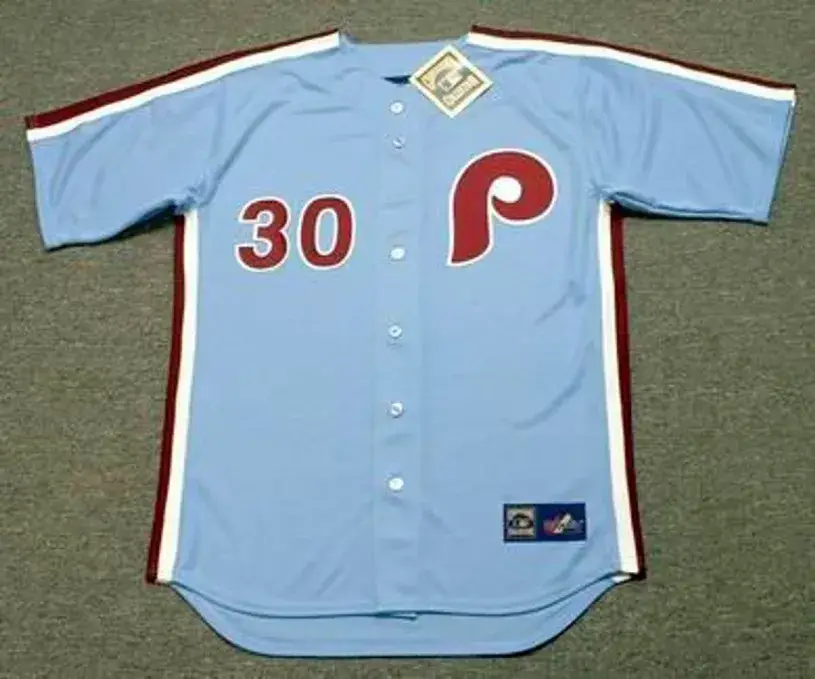 DAVE CASH Philadelphia Phillies 1976 Majestic Cooperstown Throwback Away Baseball Jersey
