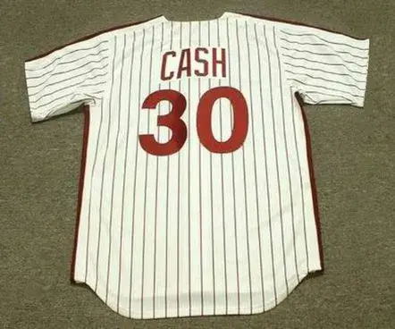 DAVE CASH Philadelphia Phillies 1976 Majestic Cooperstown Throwback Home Baseball Jersey 