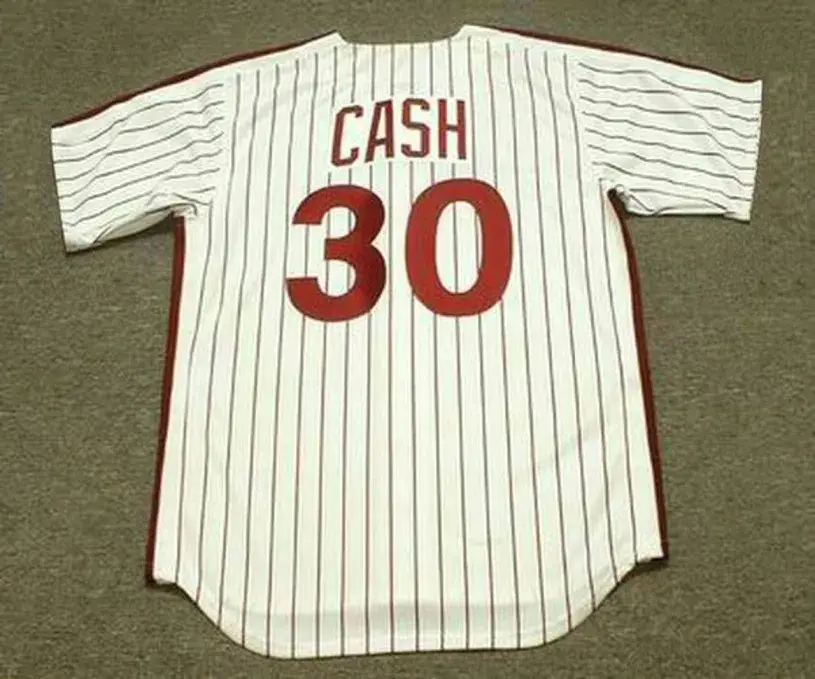 DAVE CASH Philadelphia Phillies 1976 Majestic Cooperstown Throwback Home Baseball Jersey 