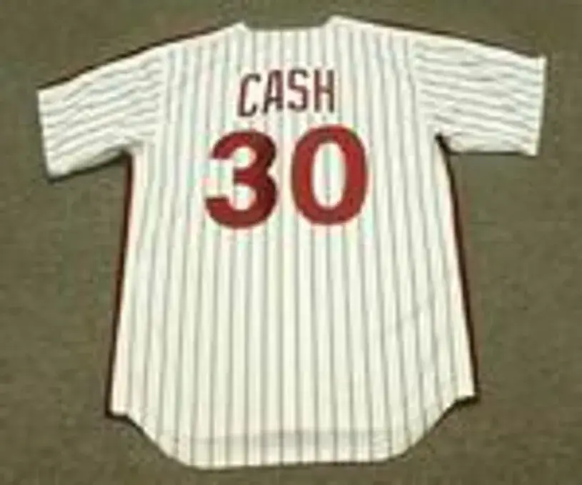 DAVE CASH Philadelphia Phillies 1976 Majestic Cooperstown Throwback Home Baseball Jersey 
