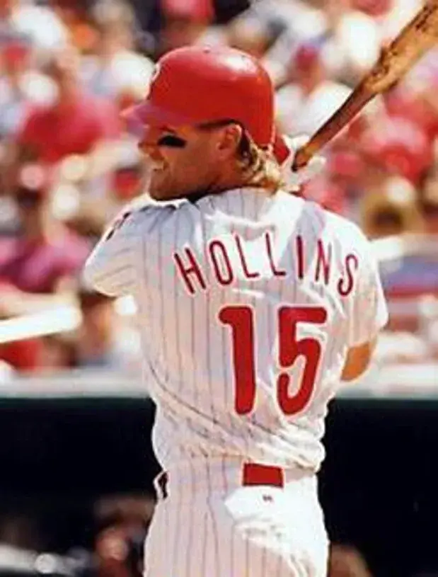 DAVE HOLLINS Philadelphia Phillies 1993 Majestic Throwback Baseball Jersey 