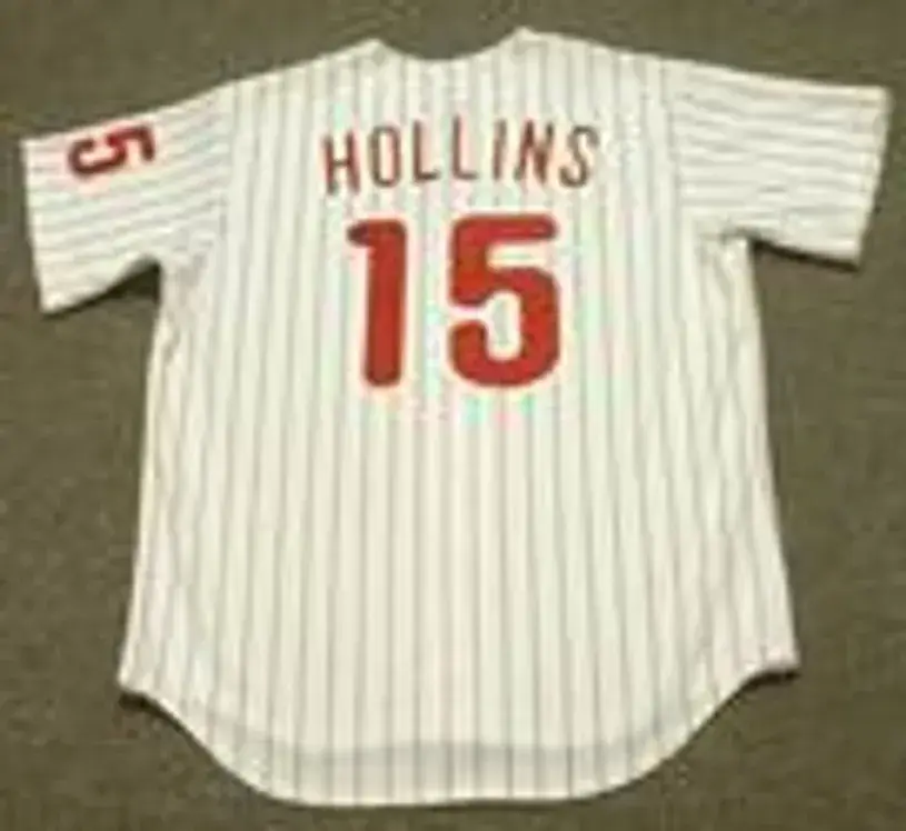 DAVE HOLLINS Philadelphia Phillies 1993 Majestic Throwback Baseball Jersey 
