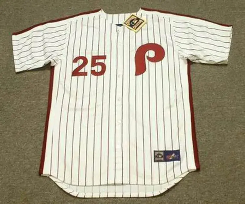 DEL UNSER Philadelphia Phillies 1980 Majestic Cooperstown Throwback Home Baseball Jersey