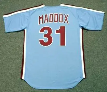 GARRY MADDOX Philadelphia Phillies 1980 Majestic Cooperstown Throwback Away Baseball Jersey 