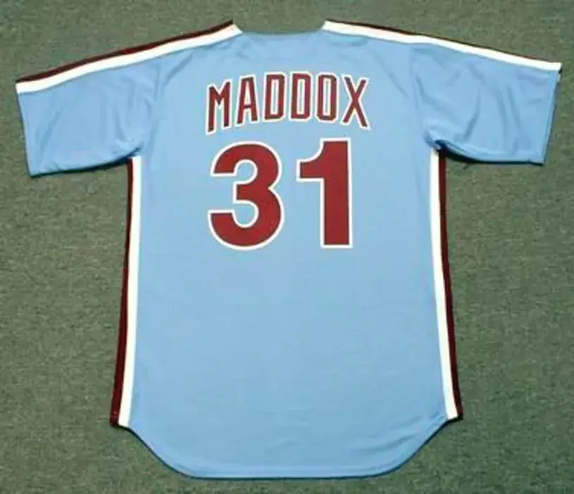 GARRY MADDOX Philadelphia Phillies 1980 Majestic Cooperstown Throwback Away Baseball Jersey 