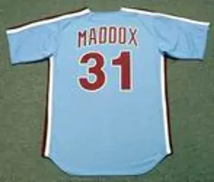 GARRY MADDOX Philadelphia Phillies 1980 Majestic Cooperstown Throwback Away Baseball Jersey 
