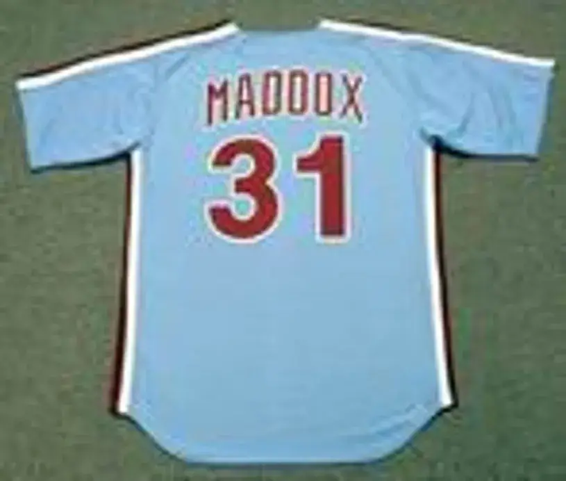 GARRY MADDOX Philadelphia Phillies 1980 Majestic Cooperstown Throwback Away Baseball Jersey 