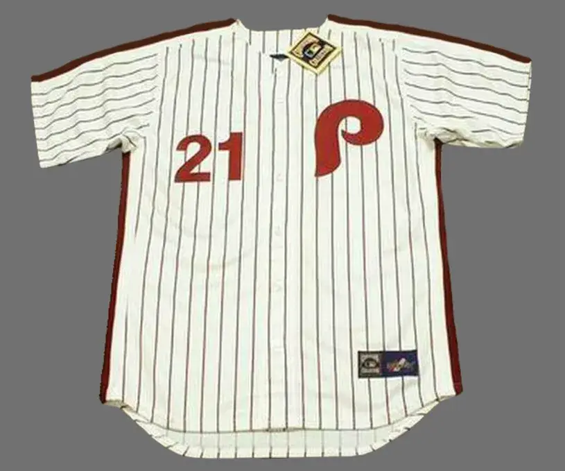 JAY JOHNSTONE Philadelphia Phillies 1976 Majestic Cooperstown Throwback Home Baseball Jersey