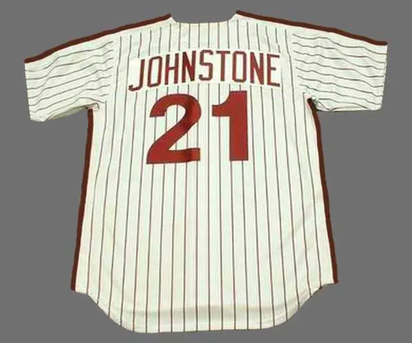 JAY JOHNSTONE Philadelphia Phillies 1976 Majestic Cooperstown Throwback Home Baseball Jersey 