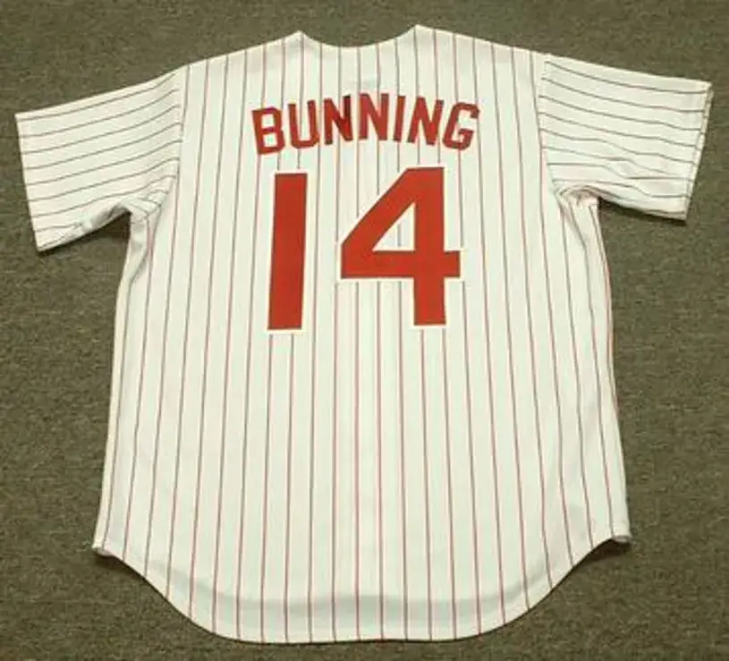 JIM BUNNING Philadelphia Phillies 1960’s Majestic Throwback Baseball Jersey 