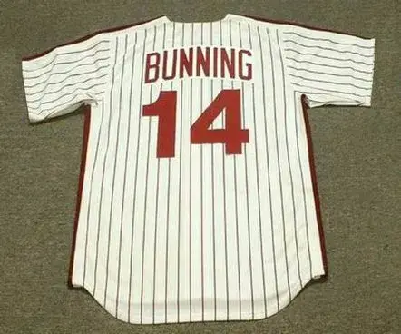 JIM BUNNING Philadelphia Phillies 1971 Majestic Cooperstown Throwback Baseball Jersey 
