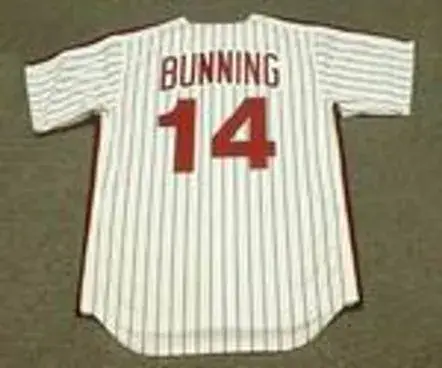JIM BUNNING Philadelphia Phillies 1971 Majestic Cooperstown Throwback Baseball Jersey 
