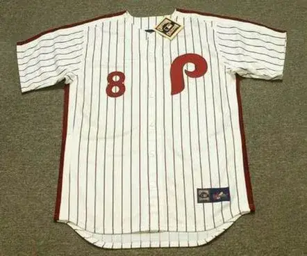 JIM EISENREICH Philadelphia Phillies 1990’s Majestic Cooperstown Throwback Home Baseball Jersey