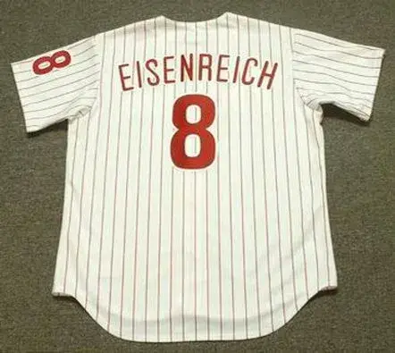 JIM EISENREICH Philadelphia Phillies 1993 Majestic Throwback Home Baseball Jersey 