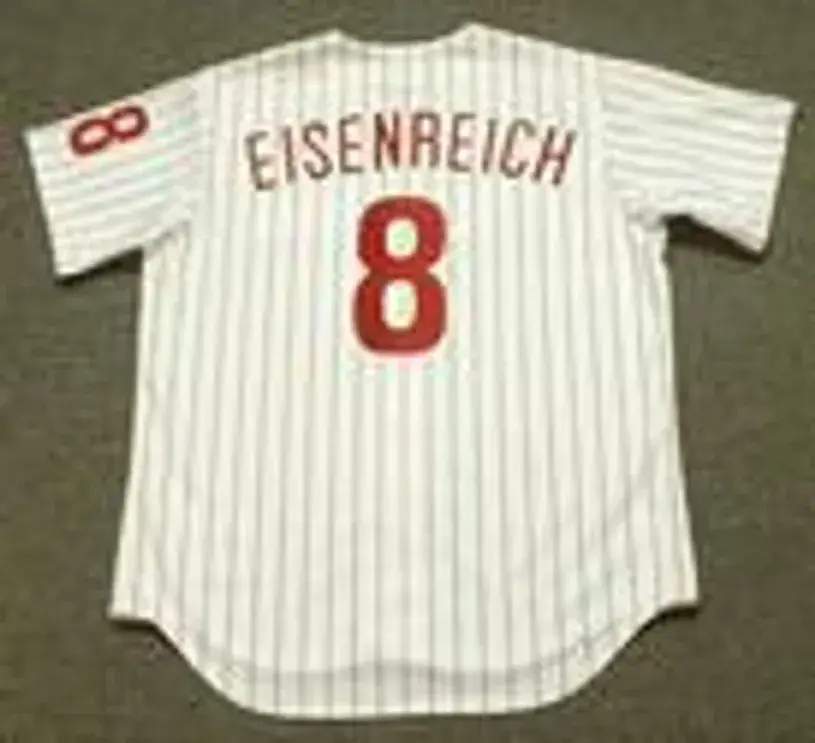 JIM EISENREICH Philadelphia Phillies 1993 Majestic Throwback Home Baseball Jersey 