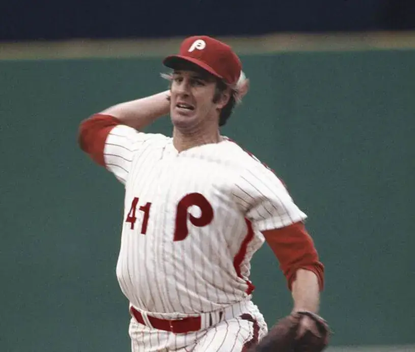 JIM LONBORG Philadelphia Phillies 1976 Majestic Cooperstown Throwback Home Baseball Jersey 