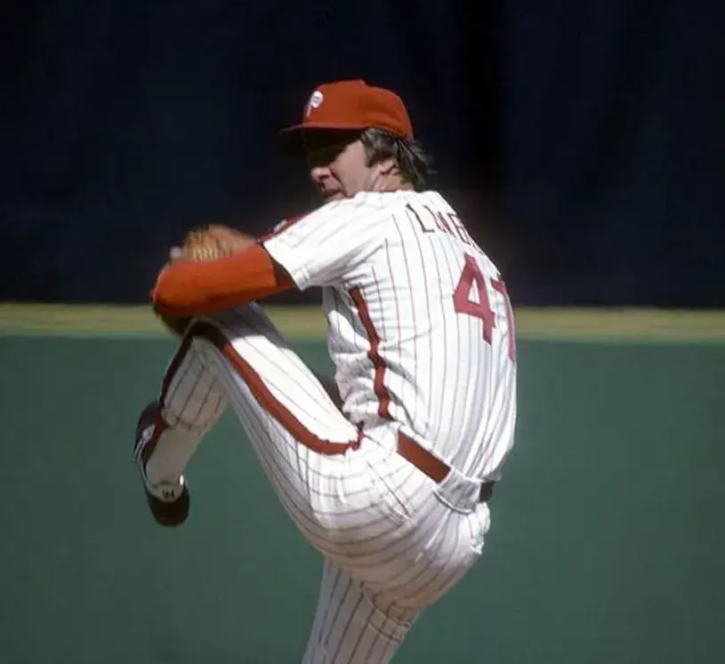 JIM LONBORG Philadelphia Phillies 1976 Majestic Cooperstown Throwback Home Baseball Jersey 