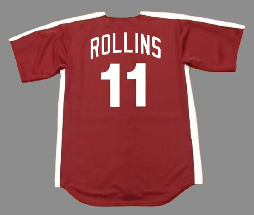 JIMMY ROLLINS Philadelphia Phillies 1979 Majestic Cooperstown Throwback Jersey 