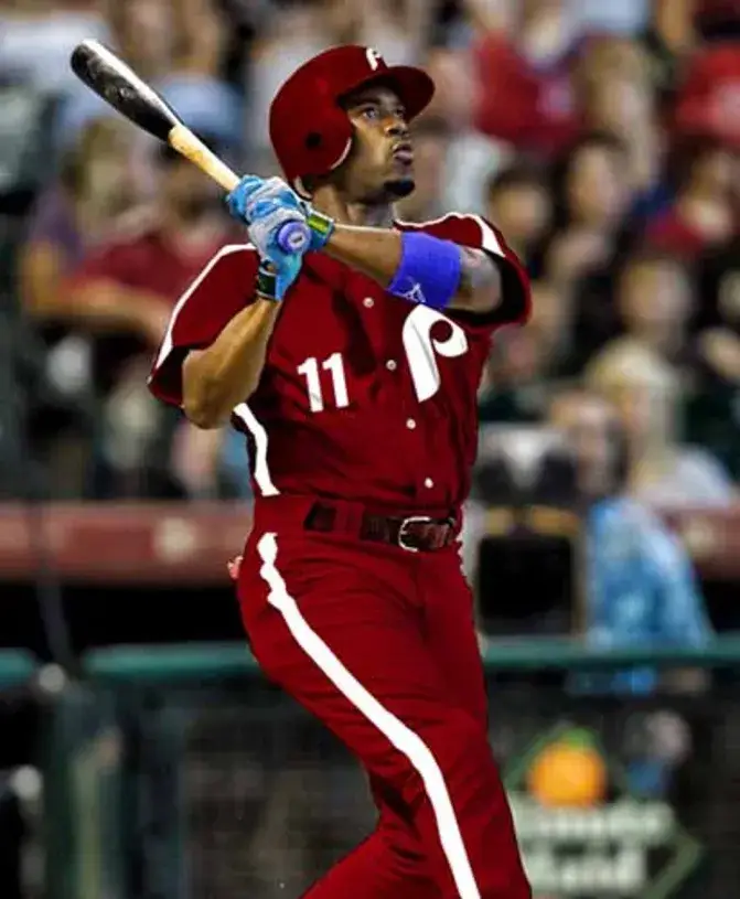 JIMMY ROLLINS Philadelphia Phillies 1979 Majestic Cooperstown Throwback Jersey 