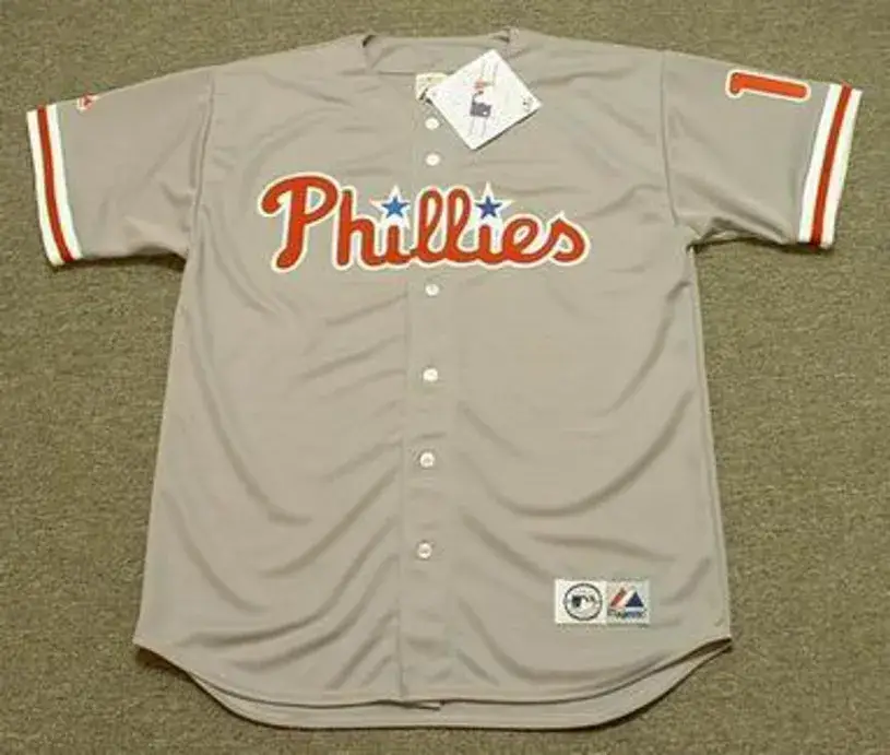 JIMMY ROLLINS Philadelphia Phillies 2008 Majestic Throwback Away Baseball Jersey