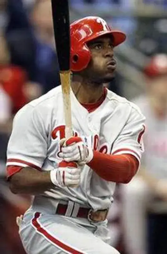 JIMMY ROLLINS Philadelphia Phillies 2008 Majestic Throwback Away Baseball Jersey 