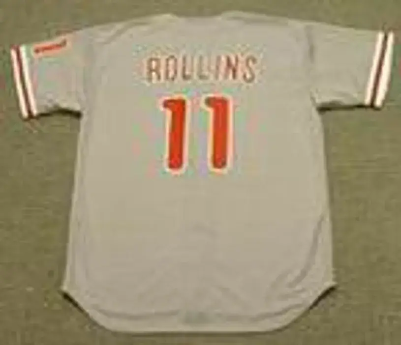 JIMMY ROLLINS Philadelphia Phillies 2008 Majestic Throwback Away Baseball Jersey 
