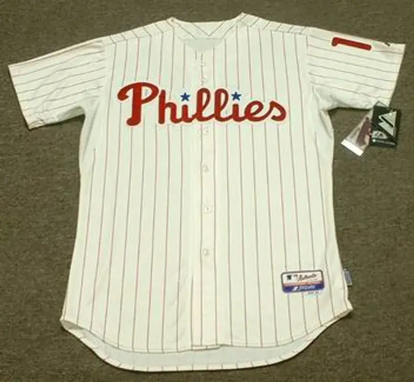 JIMMY ROLLINS Philadelphia Phillies 2010 Majestic “Cool Base” Authentic Home Baseball Jersey