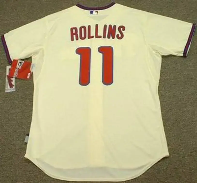 JIMMY ROLLINS Philadelphia Phillies 2012 Majestic Authentic “Cool Base” Alternate Baseball Jersey 