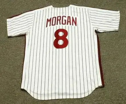 JOE MORGAN Philadelphia Phillies 1983 Cooperstown Throwback Home Baseball Jersey 