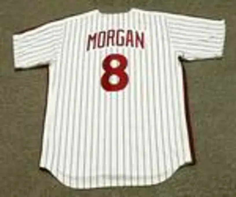 JOE MORGAN Philadelphia Phillies 1983 Cooperstown Throwback Home Baseball Jersey 