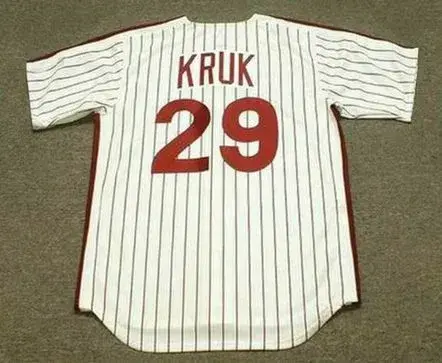 JOHN KRUK Philadelphia Phillies 1992 Home Majestic Throwback Baseball Jersey 