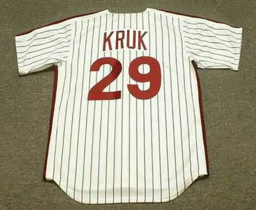 JOHN KRUK Philadelphia Phillies 1992 Home Majestic Throwback Baseball Jersey 