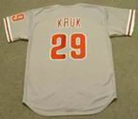 JOHN KRUK Philadelphia Phillies 1993 Majestic Throwback Away Baseball Jersey 