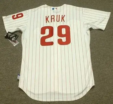 JOHN KRUK Philadelphia Phillies Majestic Authentic Home Baseball Jersey 