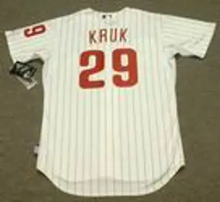 JOHN KRUK Philadelphia Phillies Majestic Authentic Home Baseball Jersey 